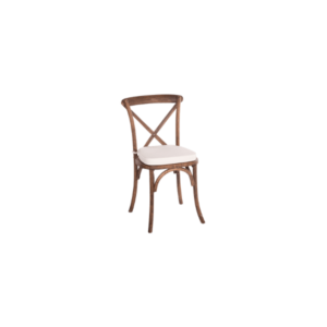 Farm Chair - Dark Wood w/ White Cushion