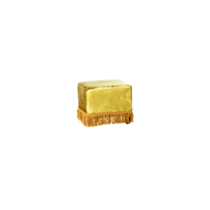 Regal Velour Footstool - Chartreuse