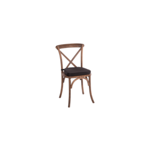 Farm Chair - Dark Wood w/ Black Cushion