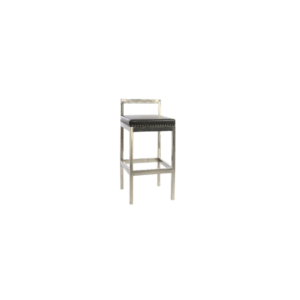 Brushed Aluminum Barstool - Black