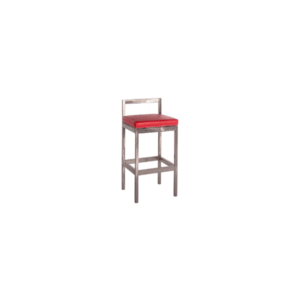 Brushed Aluminum Barstool - Red