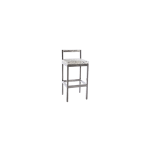 Brushed Aluminum Barstool - Cowhide
