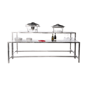 Plexi Silver Two-Tiered Food Station